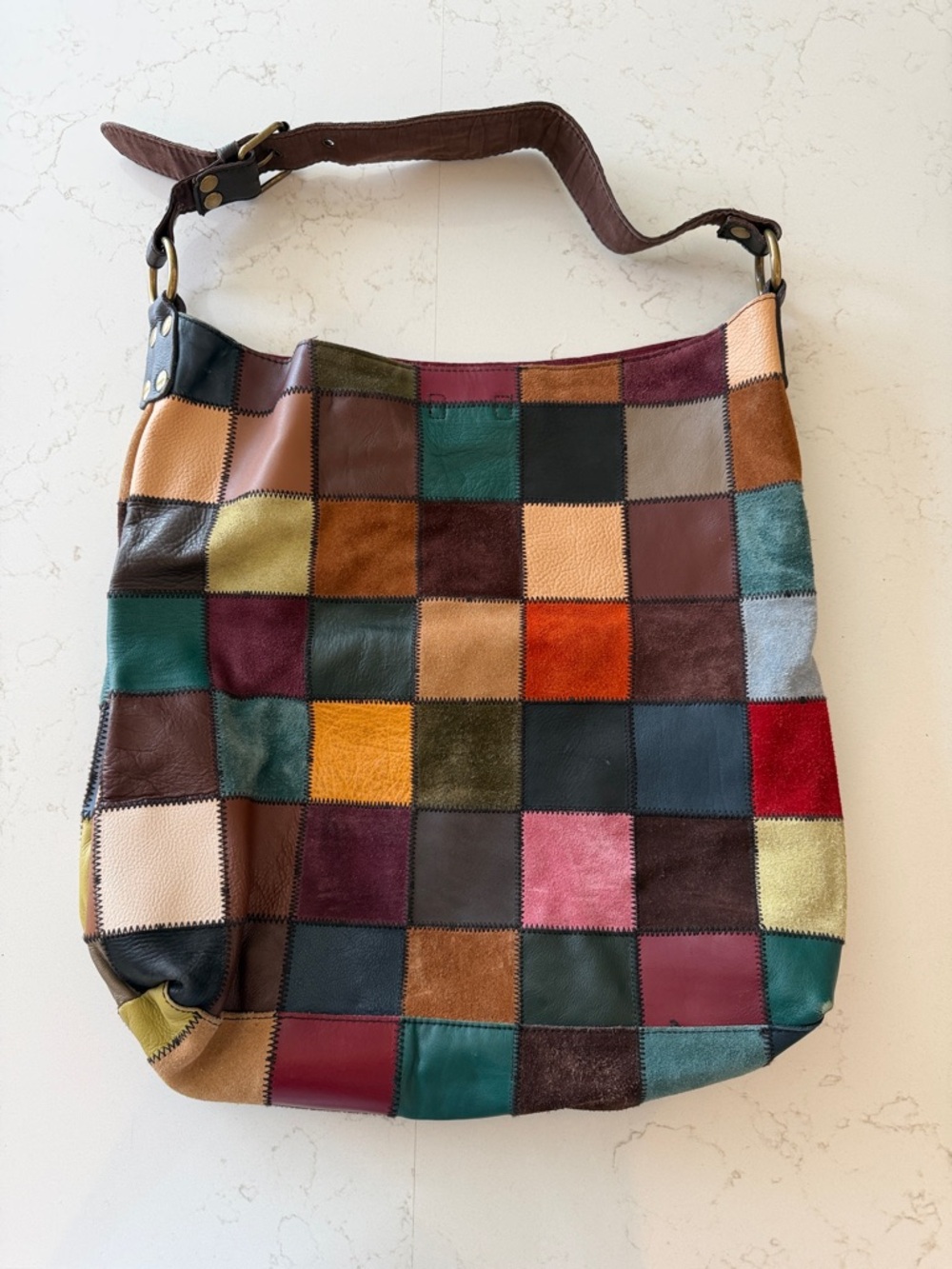 Lucky Brand Multicolor Patchwork Leather Shoulder Bag